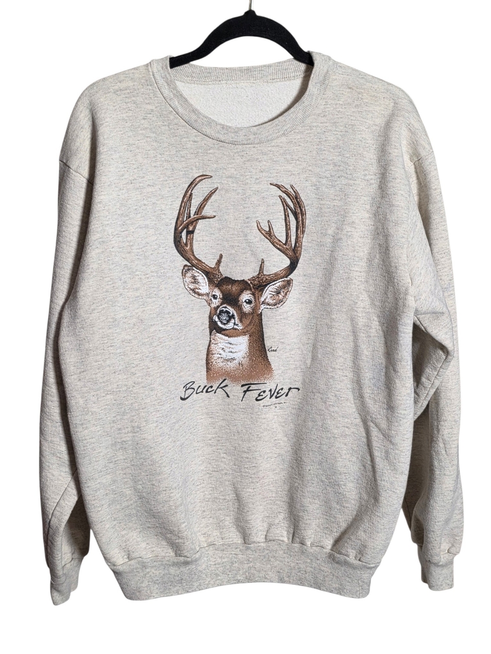 Vintage 90s Buck Fever Deer Graphic Crewneck Sweatshirt Heavyweight Men L